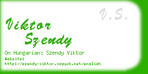 viktor szendy business card